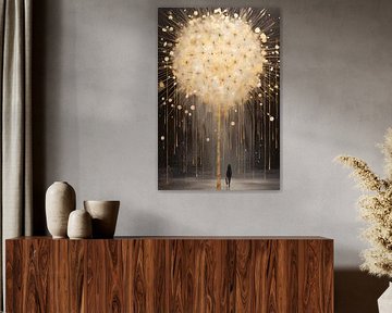 Japandi, Floral rain, modern abstract by Caroline Guerain