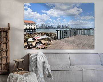 View of the city in the distance by Claude Laprise