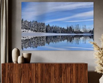 Reflet sur le lac en hiver sur Claude Laprise
