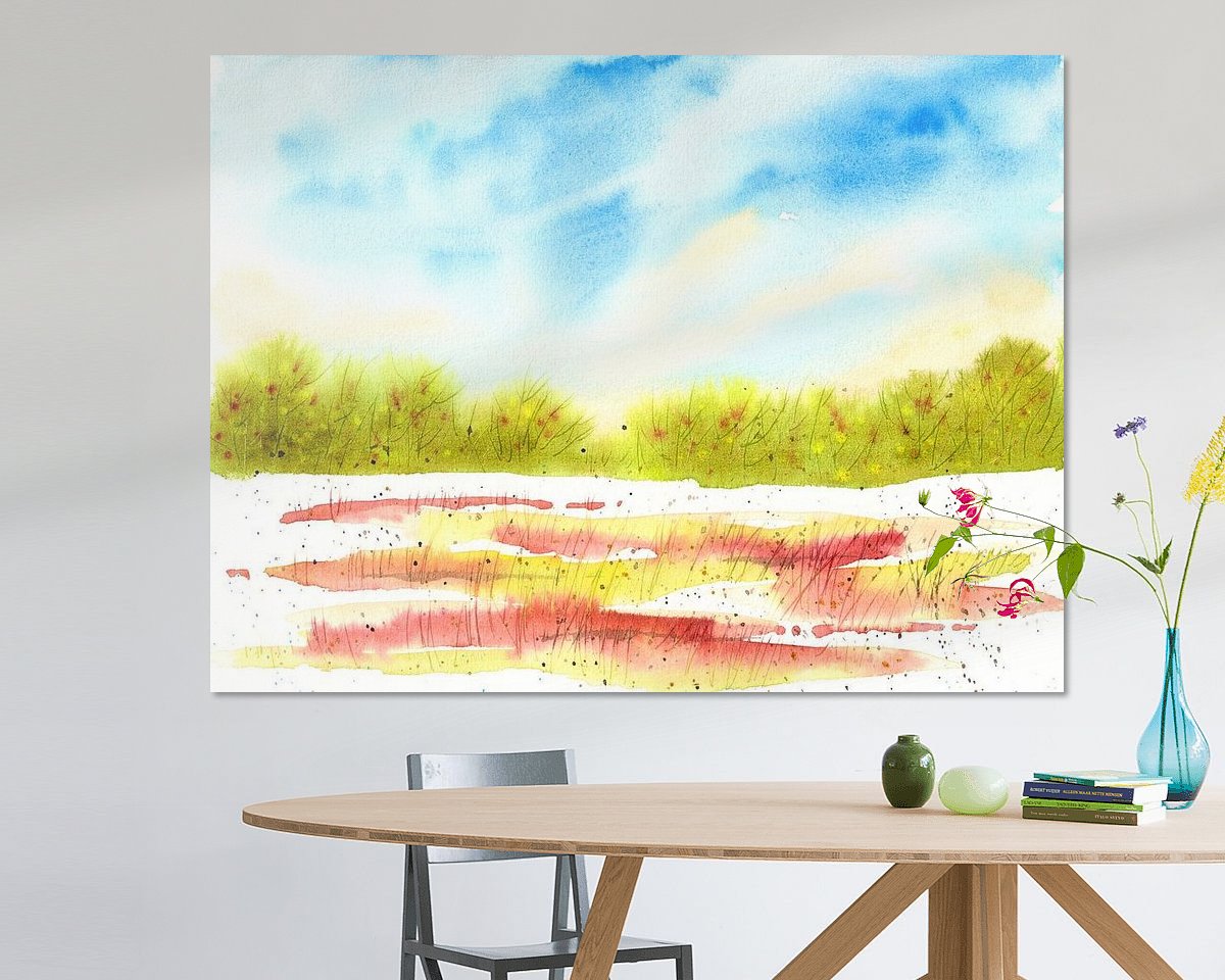 Voorbeeld van het werk in een kamer