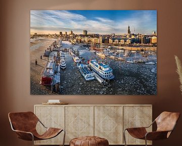 Eis auf der Elbe in Hamburg von Michael Abid
