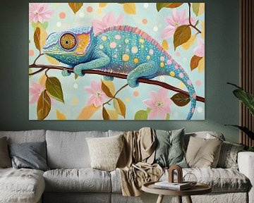 Bunte Chamäleon-Szene von Wunderbare Kunst