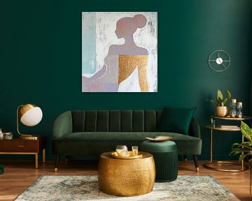 Serene Profile Gaze van Abstract Schilderij