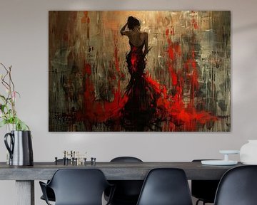 Crimson Echo van Abstract Schilderij