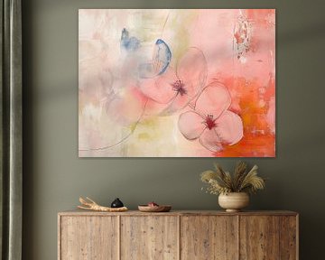 Bloemen abstract art van Abstract Schilderij