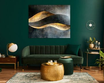 Gouden Golven | Abstracte Gouden Vormen van Modern Collection