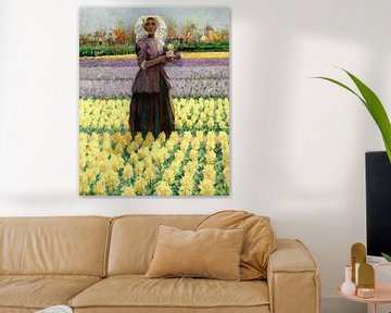 Vrouw in een veld vol hyacinten, George Hitchcock