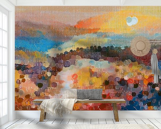 Voorbeeld van het werk in een kamer
