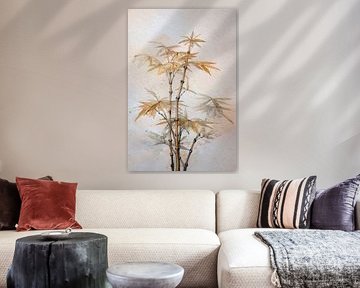 Japandi Art: Botanisch schilderij van Bamboe