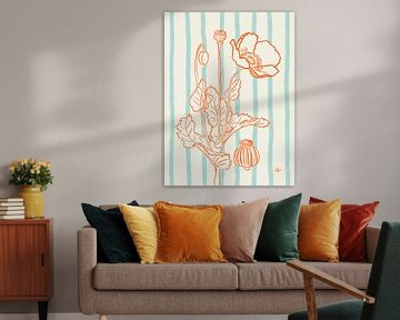 Botanische tekening klaproos van Anna Benge