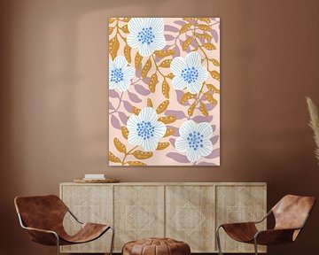Colourful illustration blossom by Anna Benge