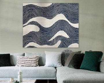 Soft Waves - lignes brodées sur lin