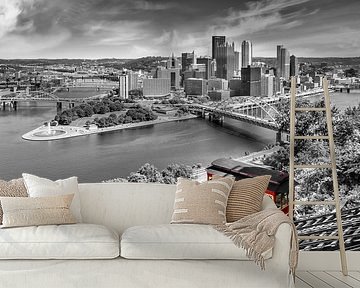 Impressive Pittsburgh Skyline with Duquesne Incline | colorkey