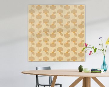 Vintage patroon in beige, geel, crème van Dina Dankers