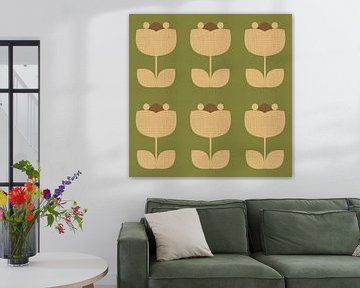 Bloemenpatroon uit het midden van de eeuw van Dina Dankers
