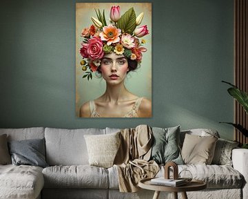 Floral poetry - Woman with Floral Elegance
