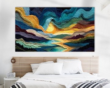 abstrakte Kunst mit Farbe Landschaft