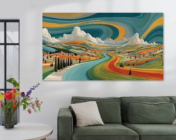 Voorbeeld van het werk in een kamer