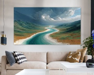 abstracte kunst met kleur landschap