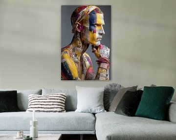 Abstrakte Kunst mit Farbporträt