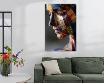 art abstrait avec portrait en couleur sur Egon Zitter