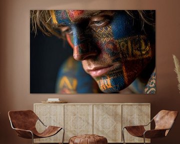 Abstrakte Kunst mit Farbporträt