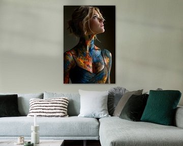 art abstrait avec portrait en couleur sur Egon Zitter