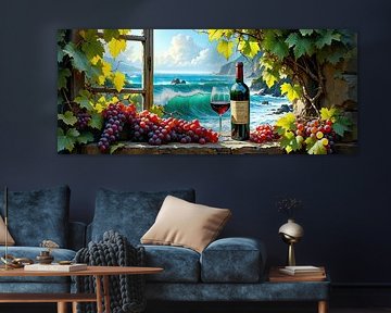 In the shadow of old windows - from the scent of the vine to the voice of the sea: a still life between interior and world, silence and storm by AidasignArt