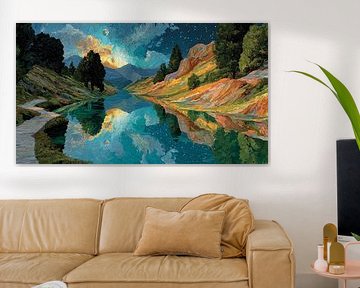 paysage abstrait et coloré sur Egon Zitter