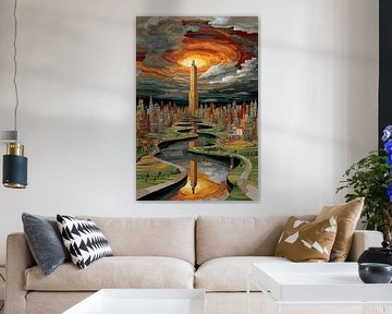 abstract kleurrijk landschap van Egon Zitter