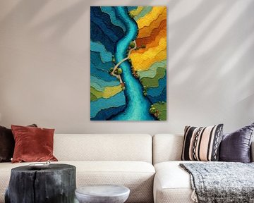 abstract colourful landscape by Egon Zitter