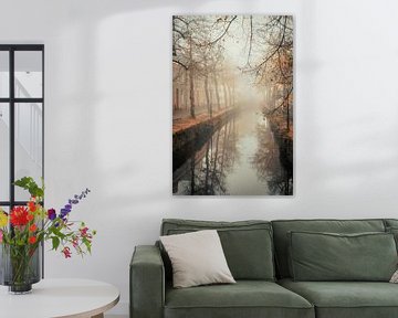 Foggy street in Amersfoort by Neşe van de Wiel