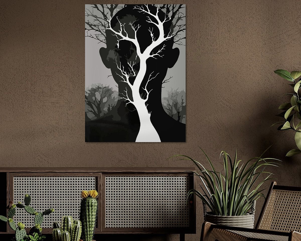 Voorbeeld van het werk in een kamer