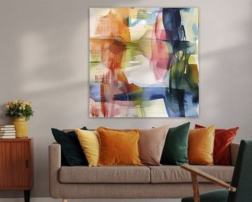 watercolor or ink abstract background on light textile