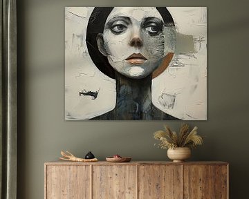 Vrouw Gezicht | Abstracte Vrouw Met Kleur van Kunst Kriebels