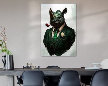 Elegante neushoorn in stijl van Art & Soul Creations