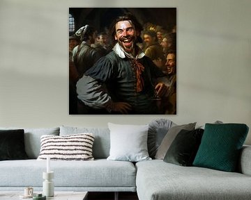Middeleeuwse mannen taverne vrolijke sfeer drank van gm_designs