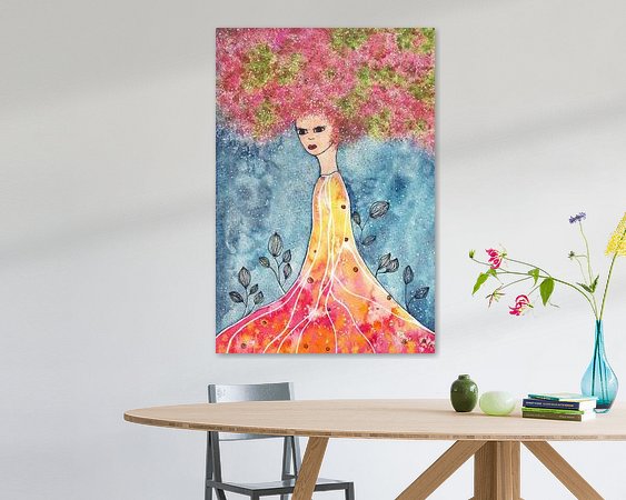 Voorbeeld van het werk in een kamer