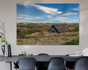 Run-down thatched house in the dunes by Dieter König