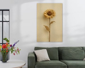 Gedroogde Zonnebloem in Aardetinten