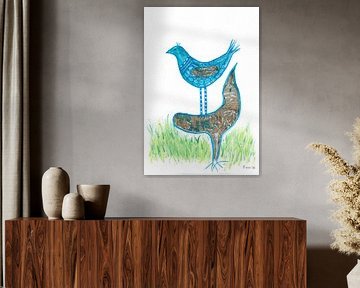 Abstrakte Vogelmalerei