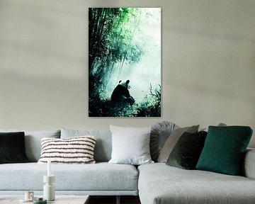 Panda in Bambuswaldumgebung von Art & Soul Creations