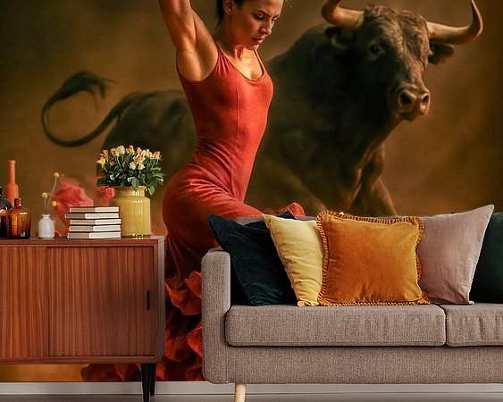 Voorbeeld van het werk in een kamer