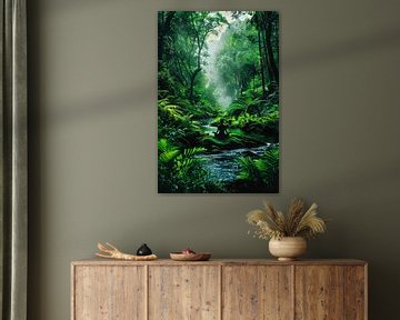 Meditatie in groene jungle van Imperial Art House