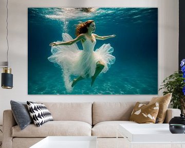 Water dance - A leap to freedom in the midst of silence by Klaus Tesching - Art-AI