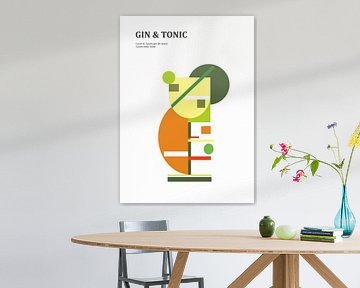 gin and tonic minimalist abstract by Ratna Mutia Dewi