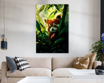 Roter Panda zwischen Bambus von Art & Soul Creations