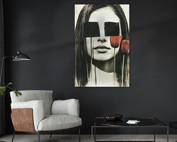Vrouwelijk portret met tulpen van Art & Soul Creations