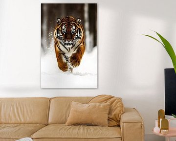Siberische tijger in actie van Imperial Art House