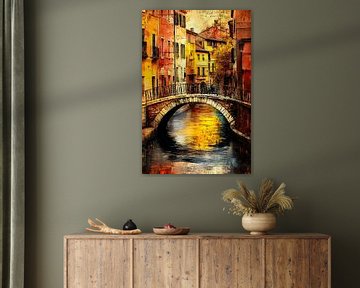 Bunte Brücke und Stadtbild von Imperial Art House